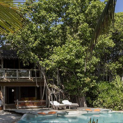Soneva Fushi Malediven, Villa 16 im Dschungel, mit privatem Pool
