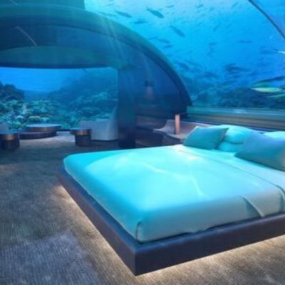 The Muraka - Schlafzimmer der Unterwasser Suite -Conrad Maldives Rangali Island